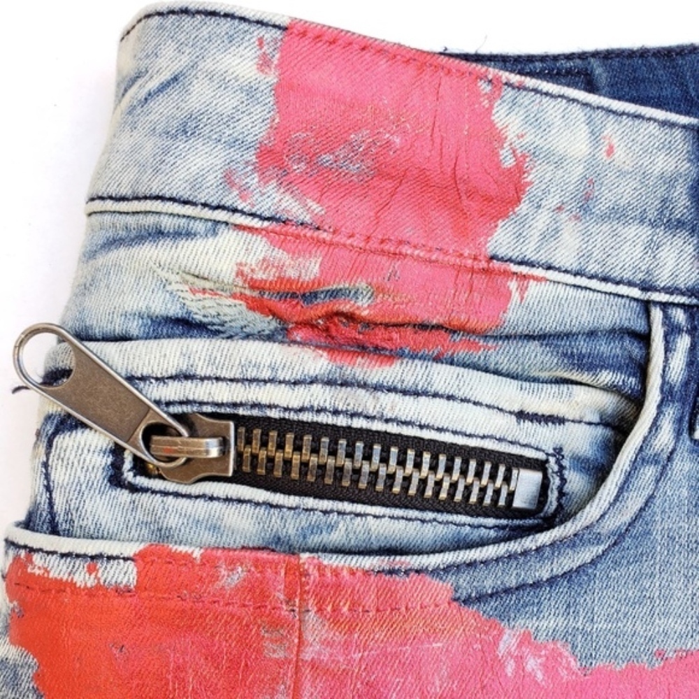 NEW ROBIN'S JEAN Tintin Slim Biker Coated - Picture 5 of 8